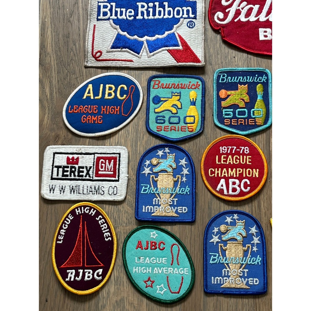Lot of 29 Vintage Sew On Patches 1970's Beer Bowling Military NFL PBR Falls City - Picture 5 of 9